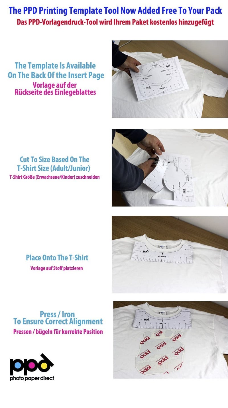 PPD 40 Sheets 8.5x11â€ - Inkjet Iron-on Heat Transfer Vinyl Paper for White & Light Fabric and T-Shirts - Premium - PPD-1-40 - Image 5